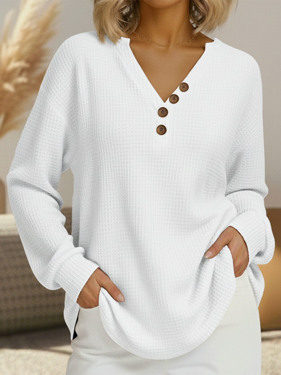 Pull col V uni pour femme | Victoria