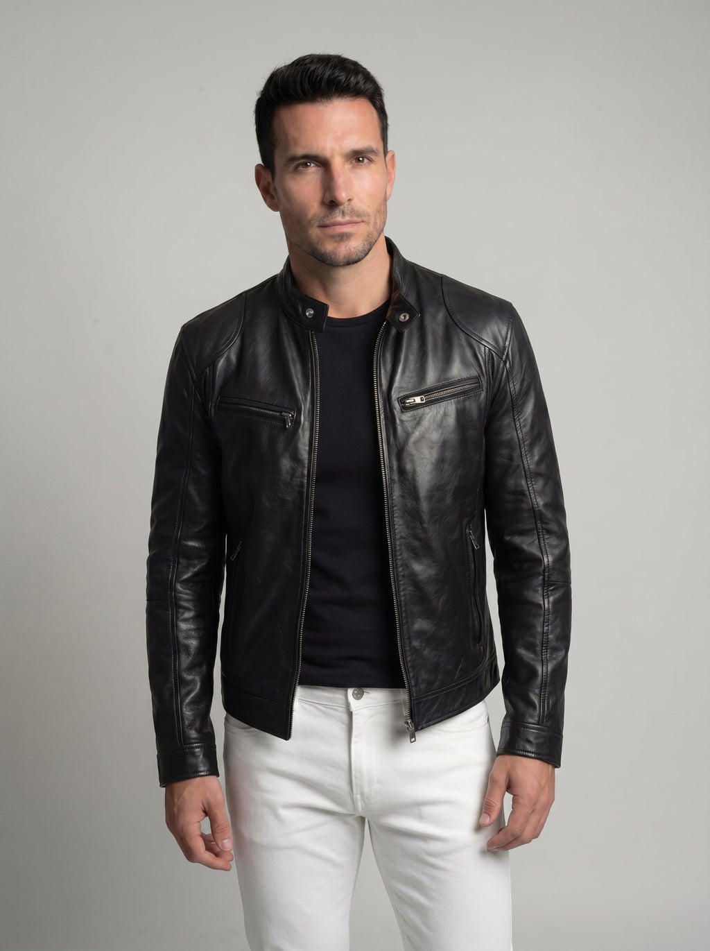 Chaqueta de Piel Hombre Elegante Otoño | Marc