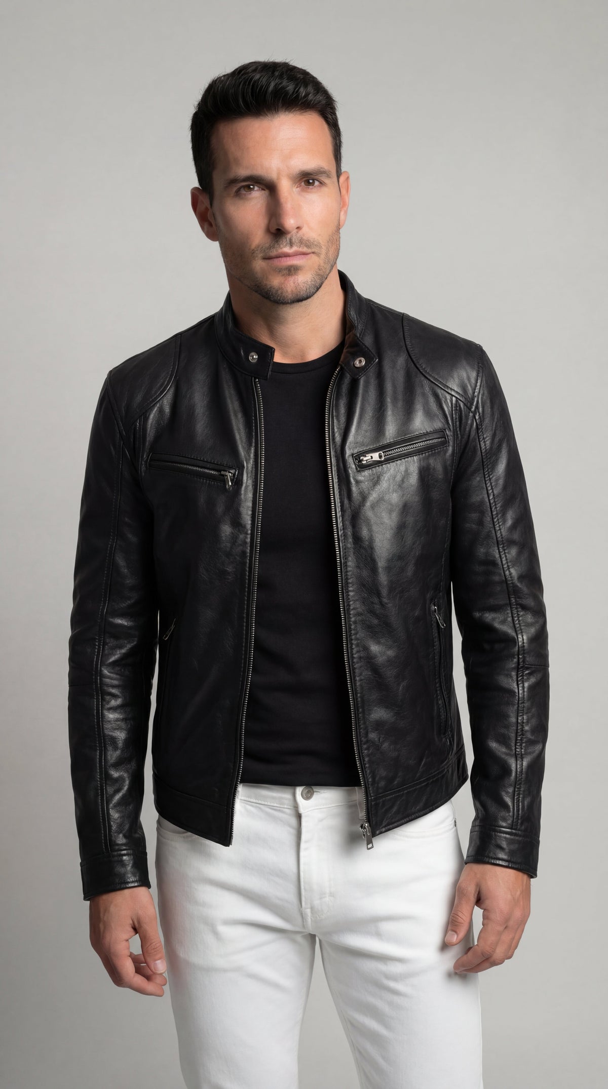Chaqueta de Piel Hombre Elegante Otoño | Marc