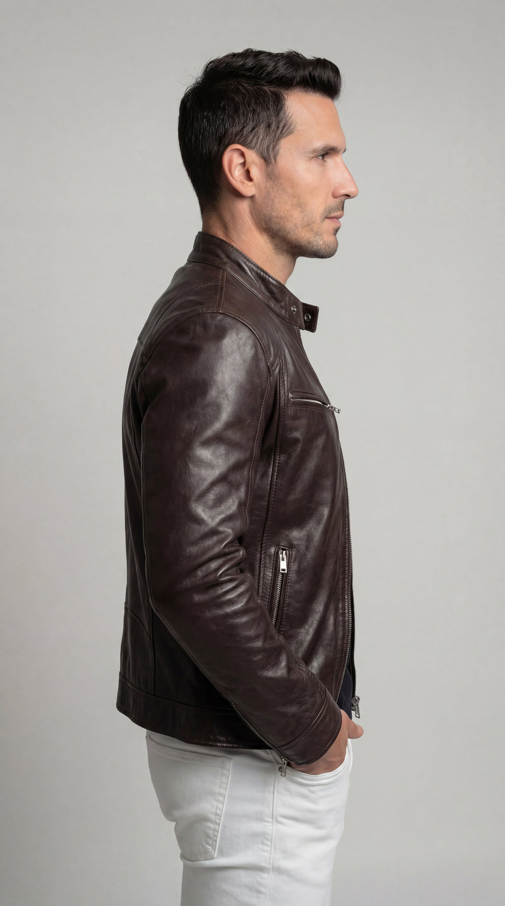 Chaqueta de Piel Hombre Elegante Otoño | Marc