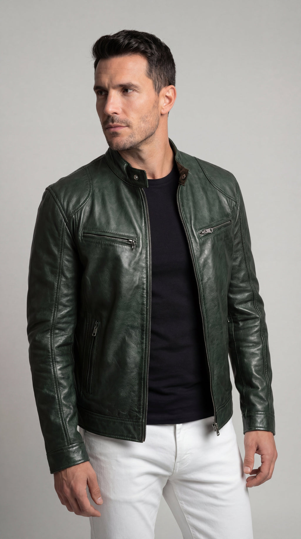 Chaqueta de Piel Hombre Elegante Otoño | Marc
