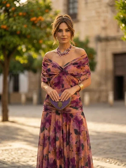 Vestido de Dama de Honor Largo Elegante Otoño | Amparo