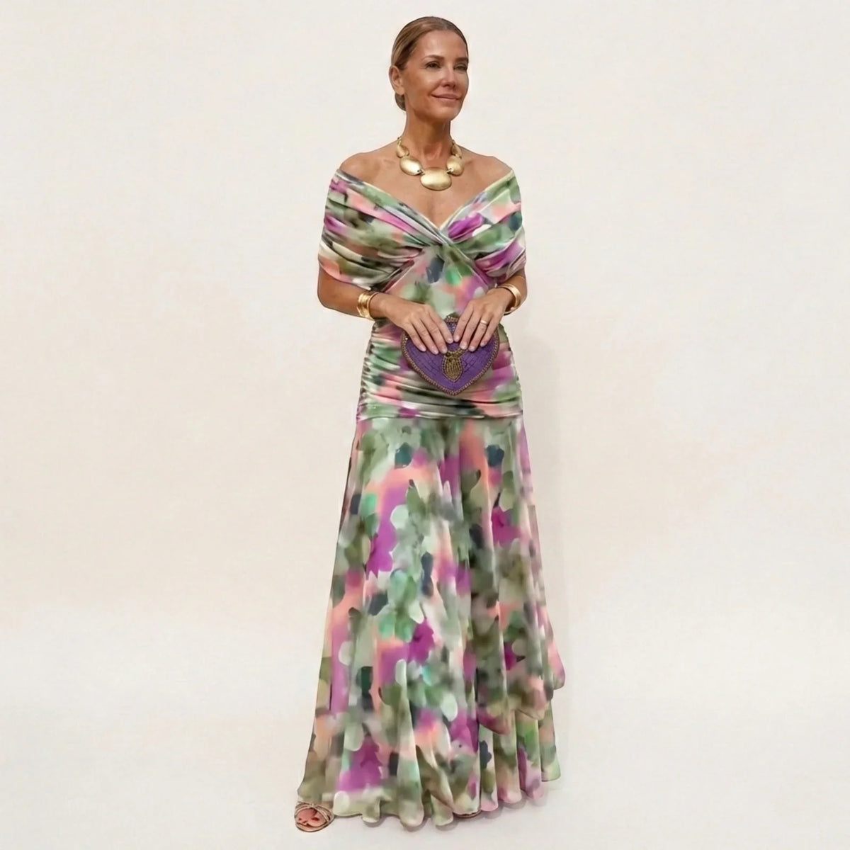 Robe de soirée longue élégante à épaules dénudées | Leila