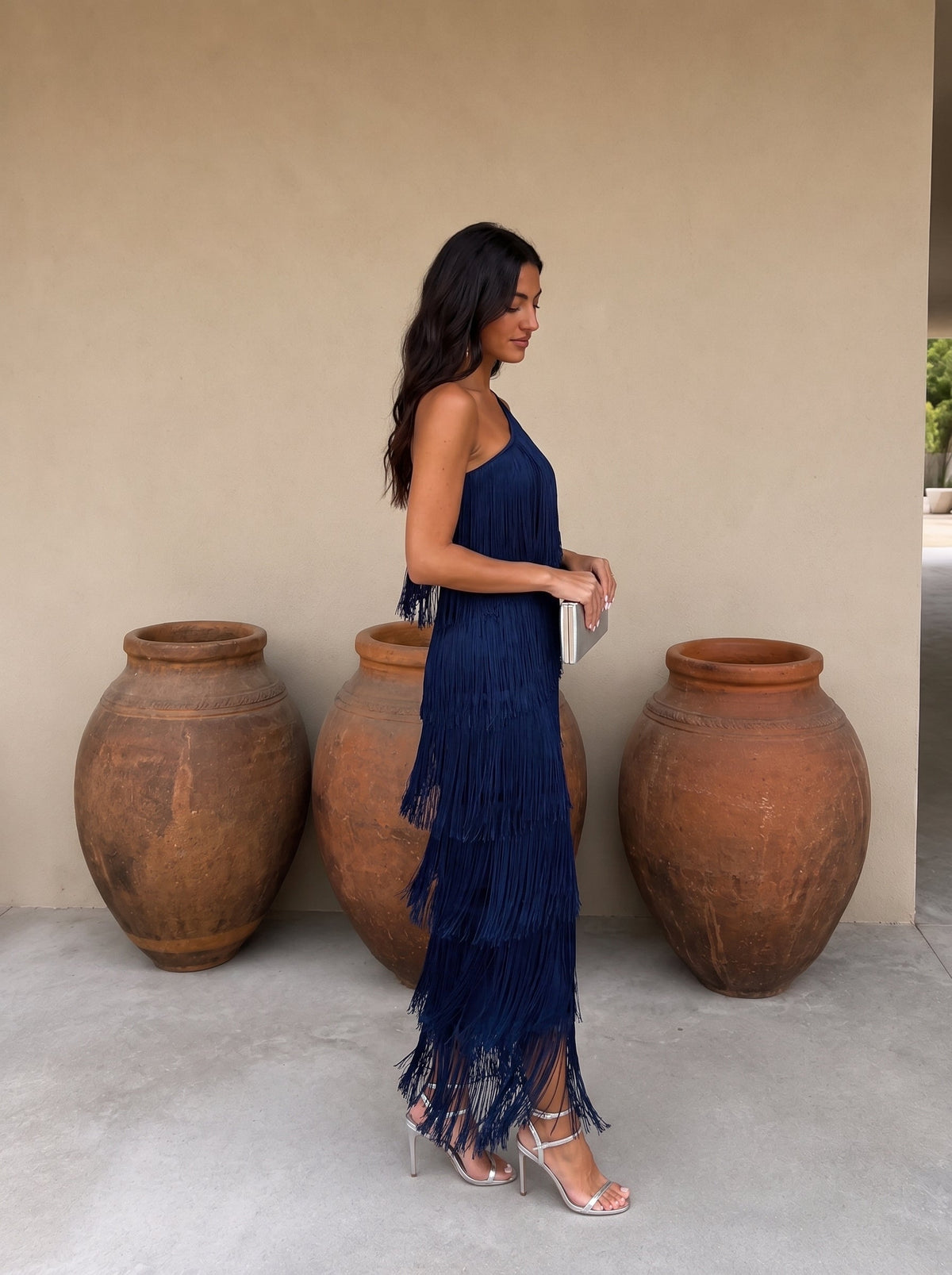 Vestido Con Flecos Elegante Invitada de Boda  | Laura