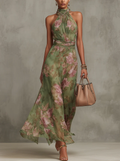 Vestido Estanpado Floral Elegante Otoño | Laura