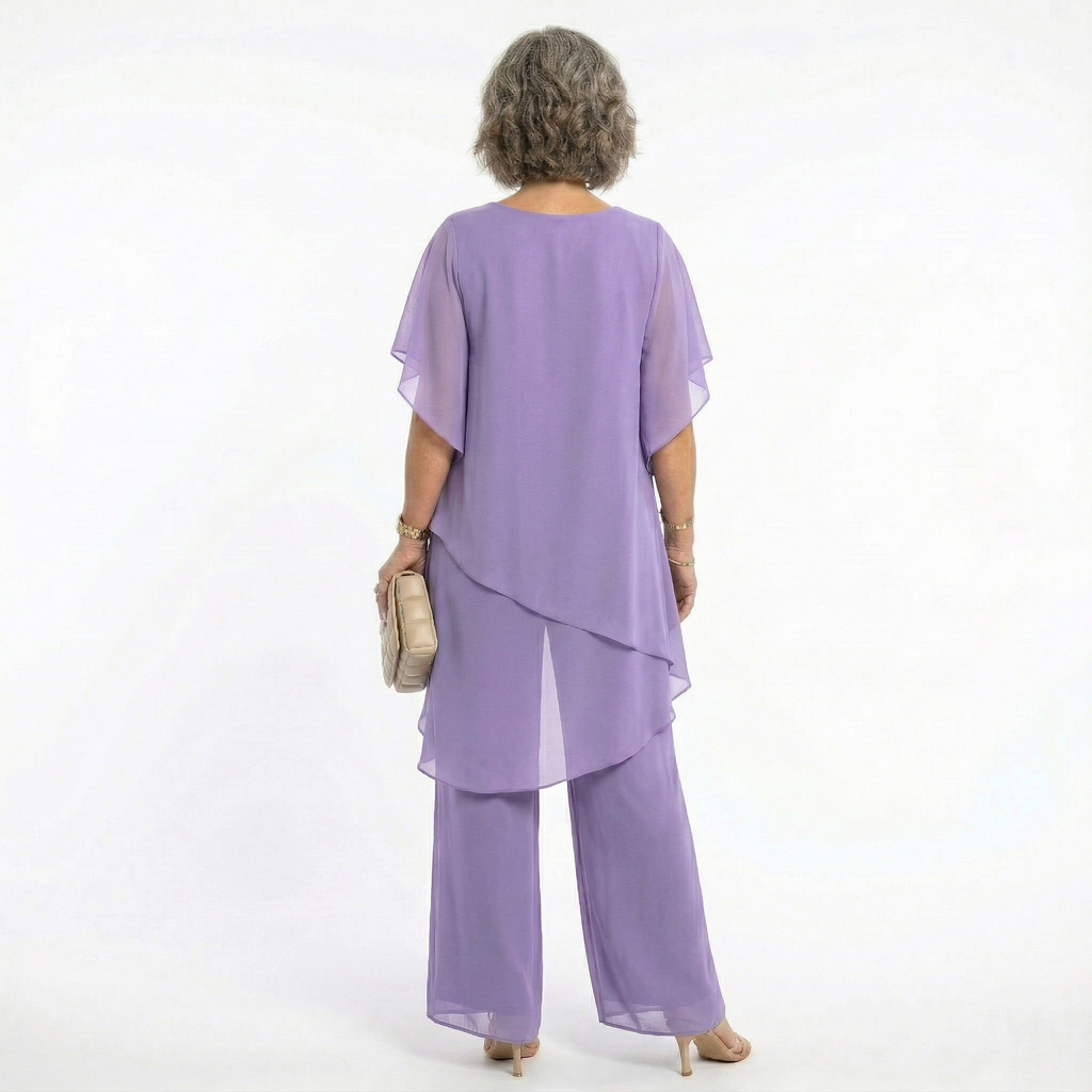 Conjunto Elegante de Ceremonia Mujer Túnica Asimétrica Eventos | Ainhoa
