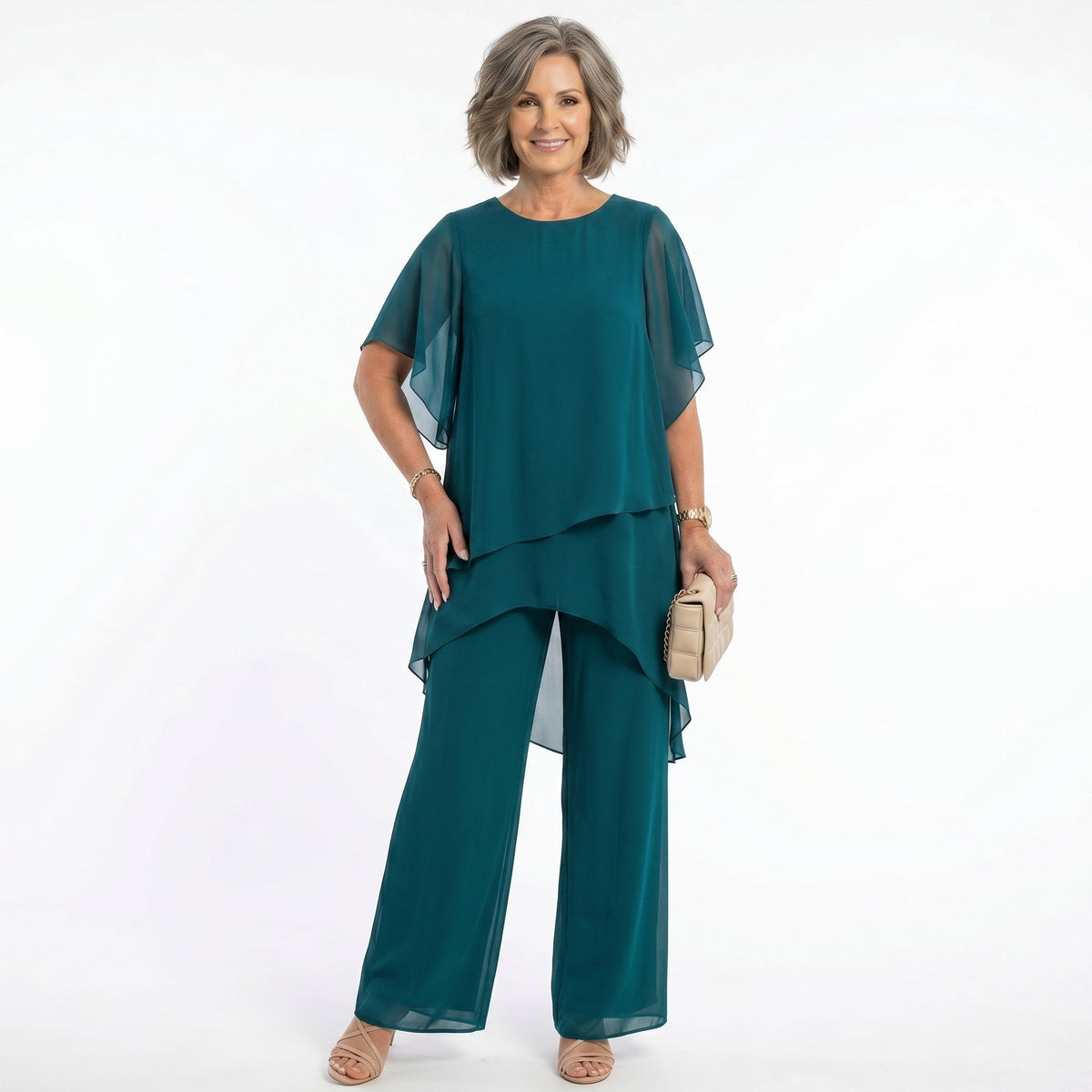 Ensemble de cérémonie élégant pour femme Tunique asymétrique Événements | Ainhoa