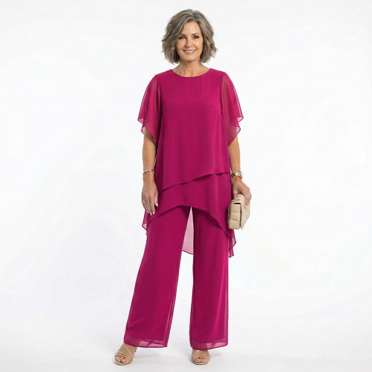 Ensemble de cérémonie élégant pour femme Tunique asymétrique Événements | Ainhoa