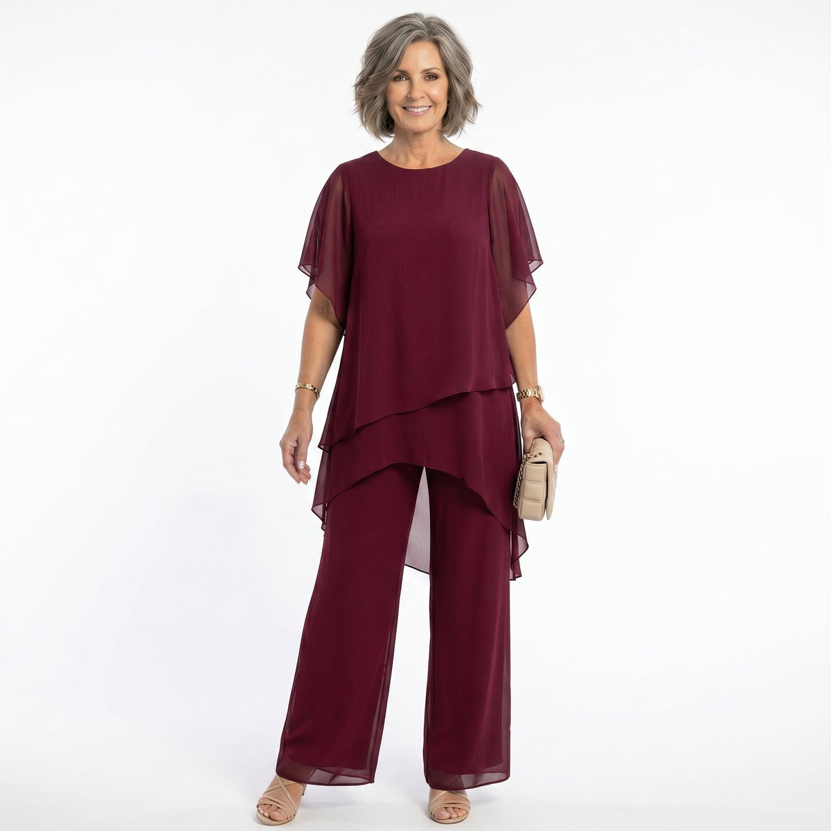 Ensemble de cérémonie élégant pour femme Tunique asymétrique Événements | Ainhoa