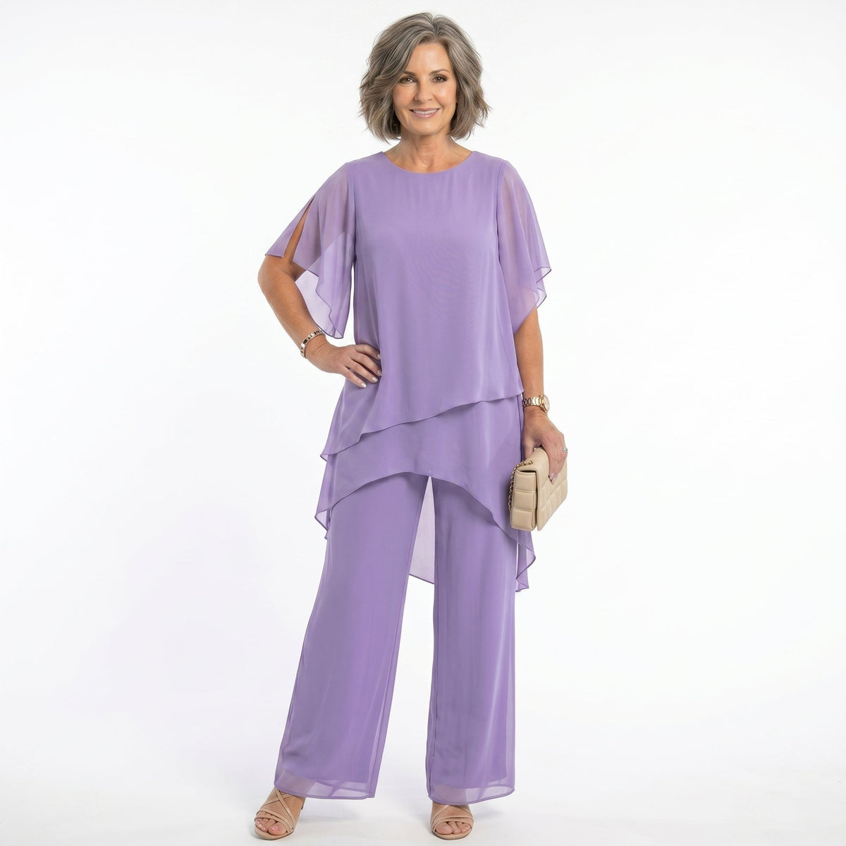 Ensemble de cérémonie élégant pour femme Tunique asymétrique Événements | Ainhoa
