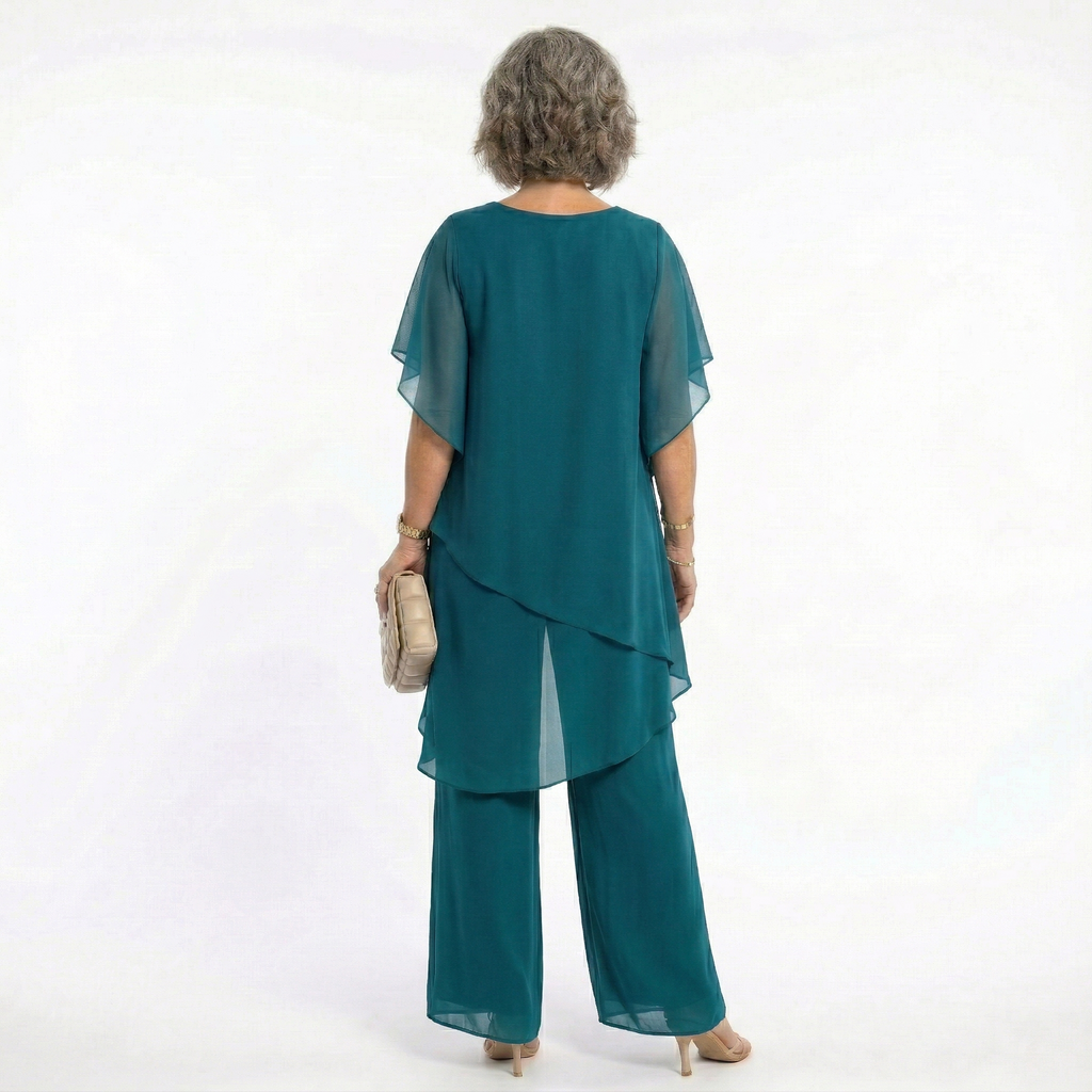 Conjunto Elegante de Ceremonia Mujer Túnica Asimétrica Eventos | Ainhoa