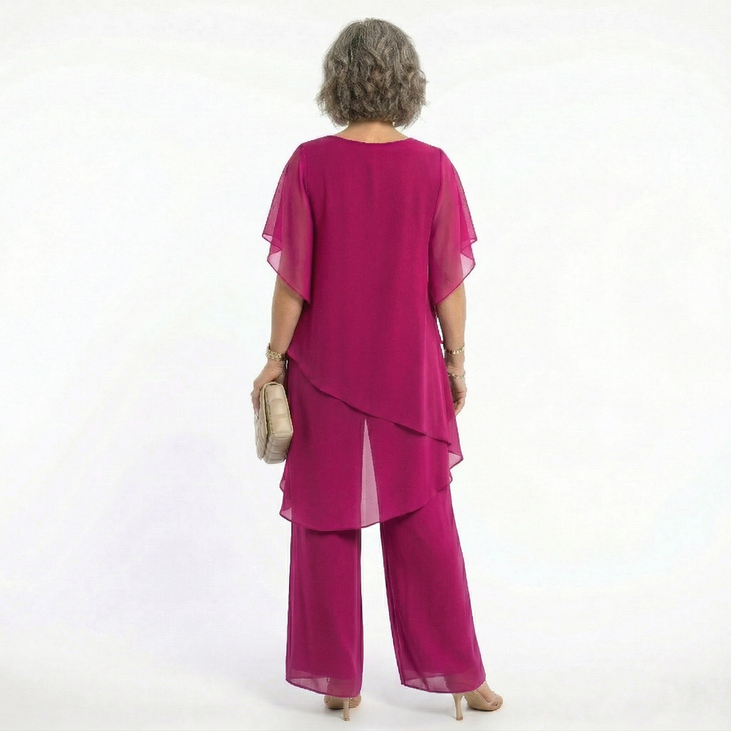 Conjunto Elegante de Ceremonia Mujer Túnica Asimétrica Eventos | Ainhoa