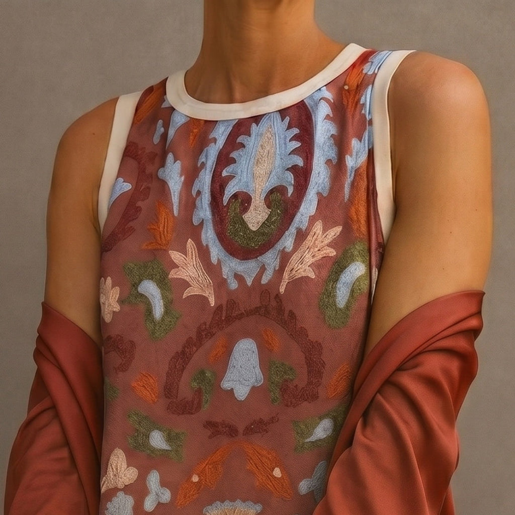 Vestido Invitada Invierno Midi Estampado Mujer con Duster a Juego | Cayetana