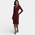 Vestido Midi Elegante Escote V Corte A Mujer | Luna Cruz