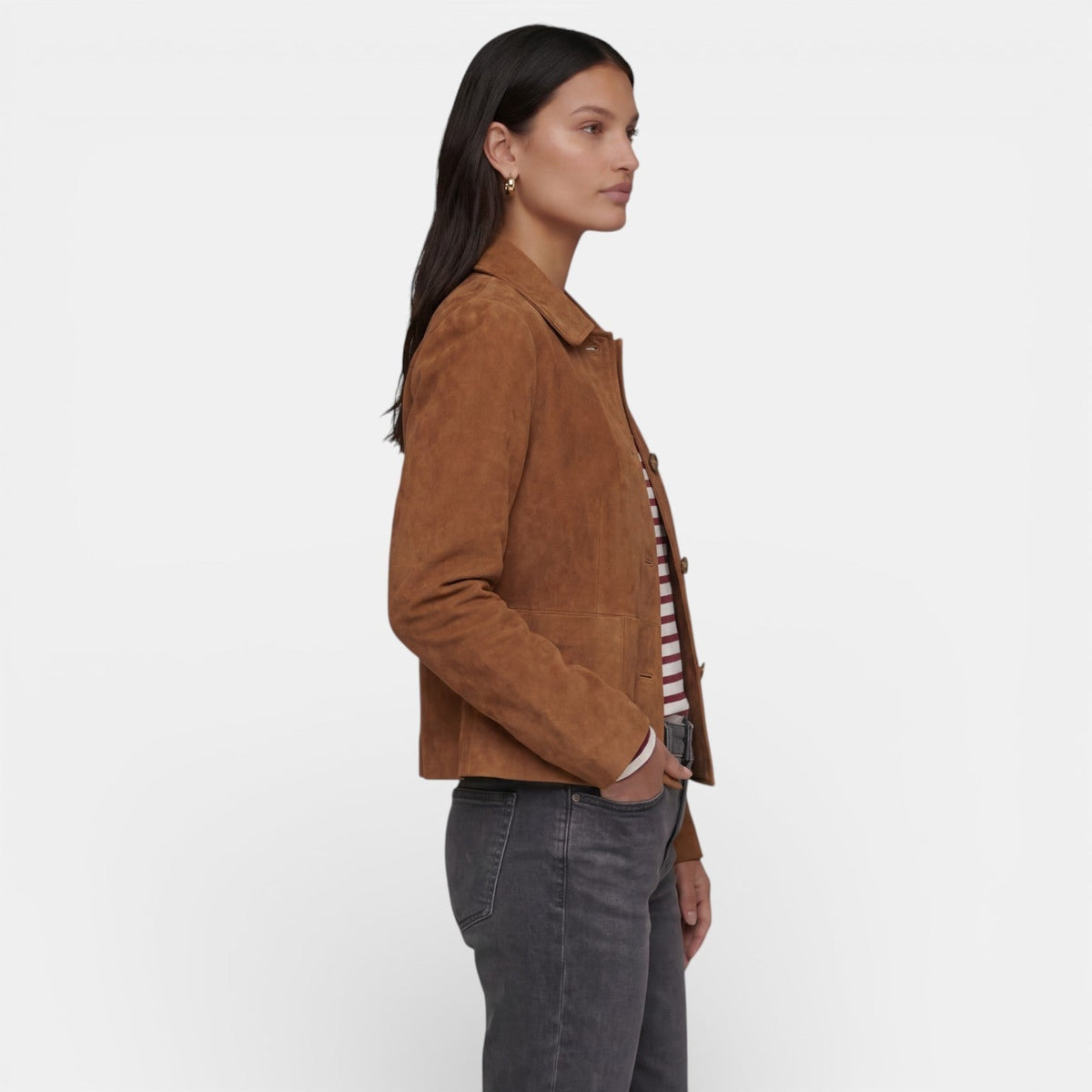Chaqueta de Ante Marrón Mujer Otoño | Elena