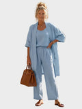 Ensemble en Lin Trois Pièces Femme Coupe Large | Cristina