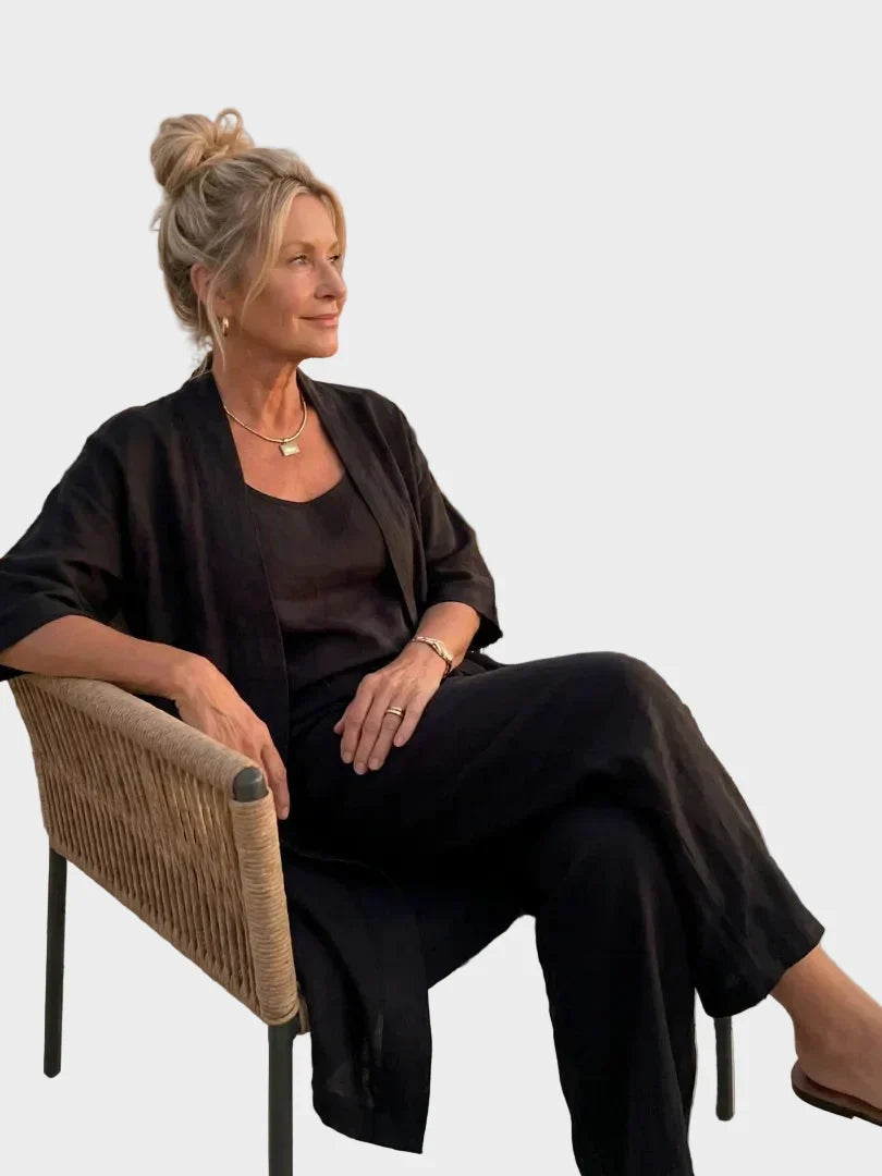 Ensemble en Lin Trois Pièces Femme Coupe Large | Cristina