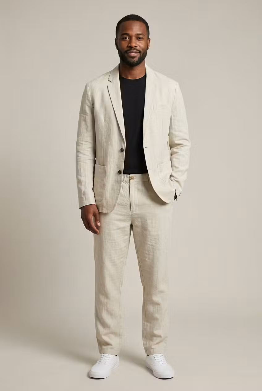 Traje de Lino Hombre Corte Relajado Elegante | Emilio