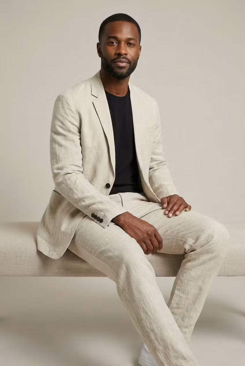 Traje de Lino Hombre Corte Relajado Elegante | Emilio