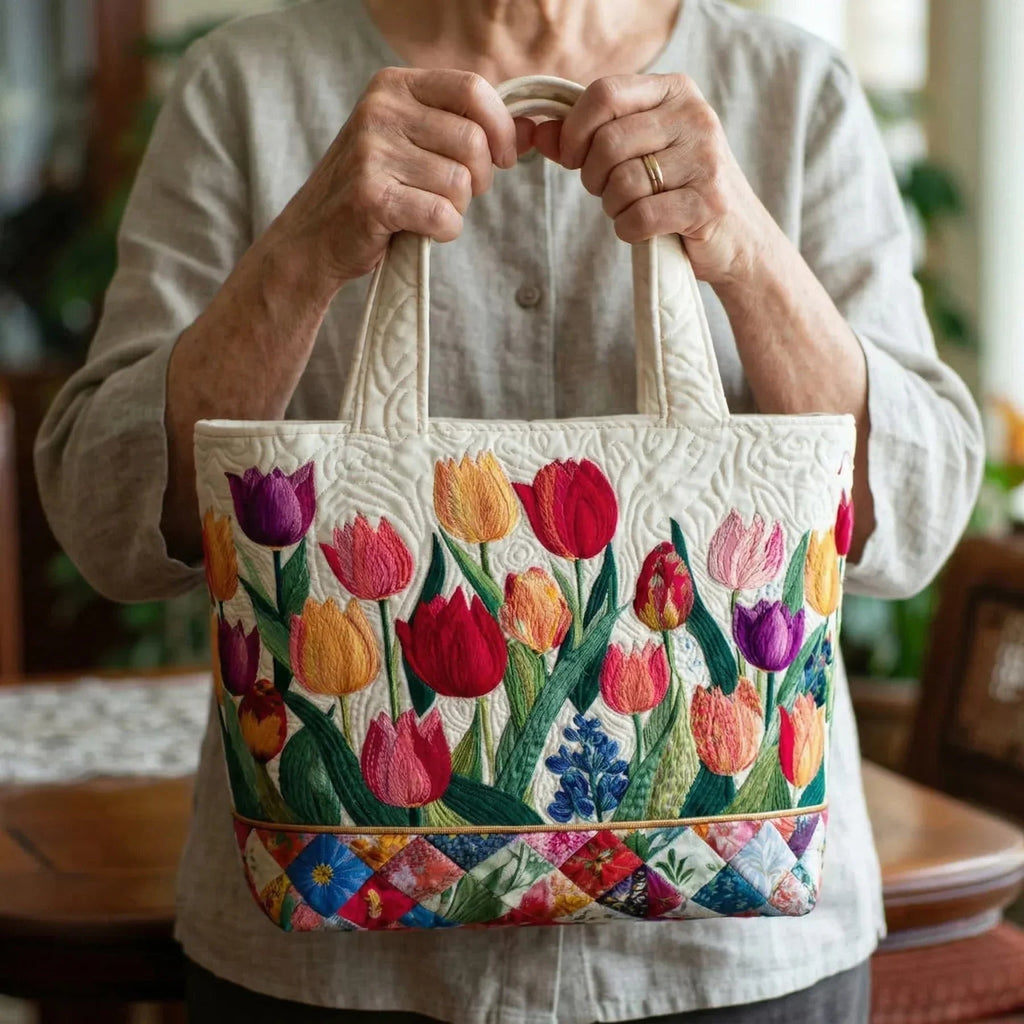 Bolso Tote Acolchado Artesanal Mujer Estampado Único | Encarnacion