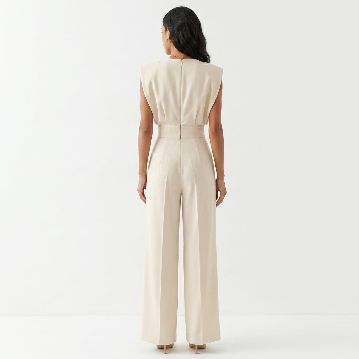 Mono Largo Elegante Mujer Sin Mangas Palazzo Cintura Alta | Carmen