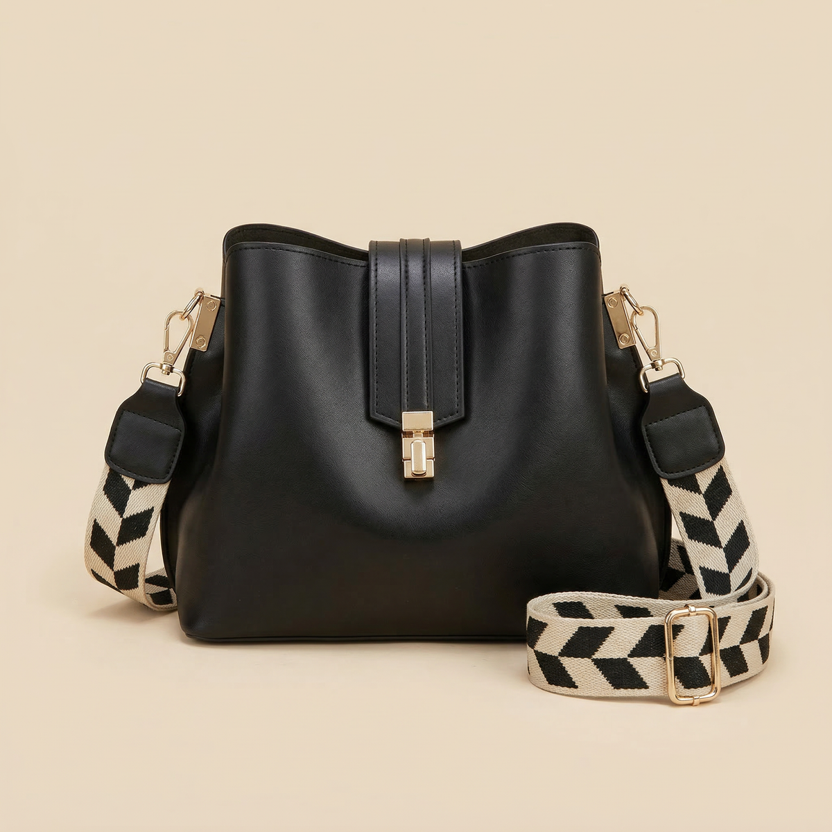Bolso de Hombro Elegante de Mujer Negro y Marrón | Elena