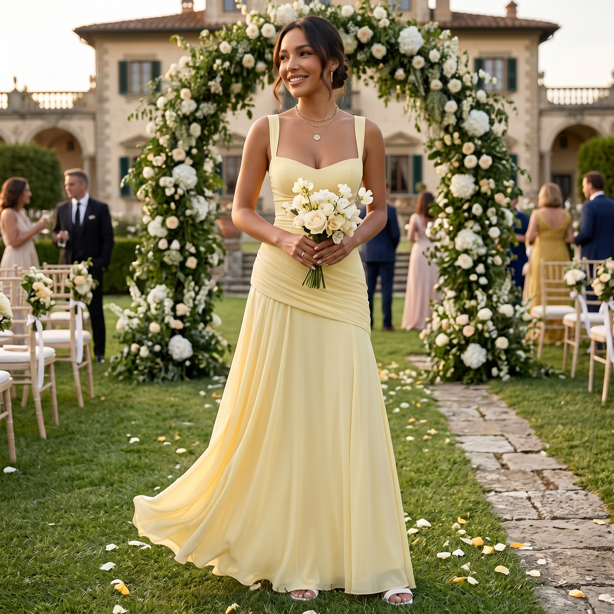 Vestido Largo Invitada de Boda Elegante | Pilar