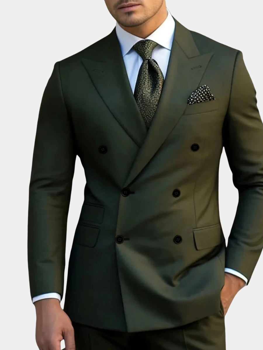 Traje de Novio Cruzado Hombre Solapa de Pico Acabado Premium | Gonzalez