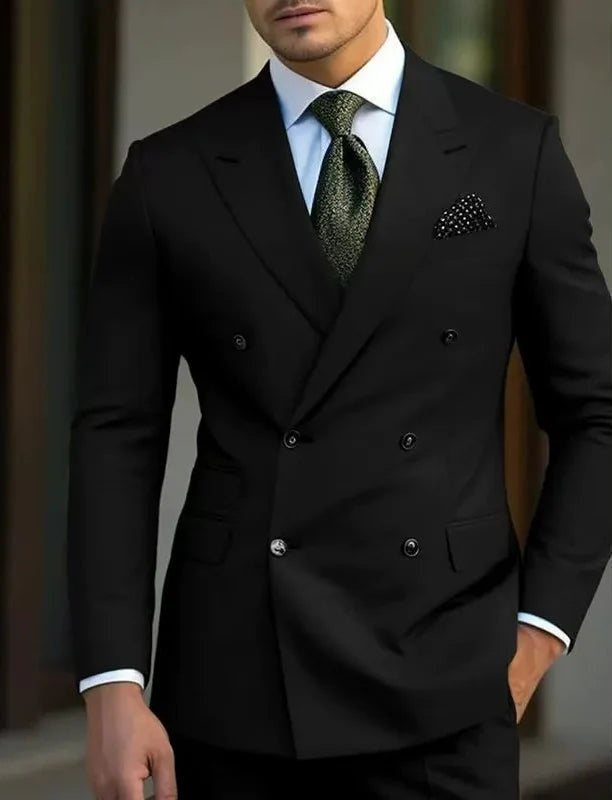 Traje de Novio Cruzado Hombre Solapa de Pico Acabado Premium | Gonzalez