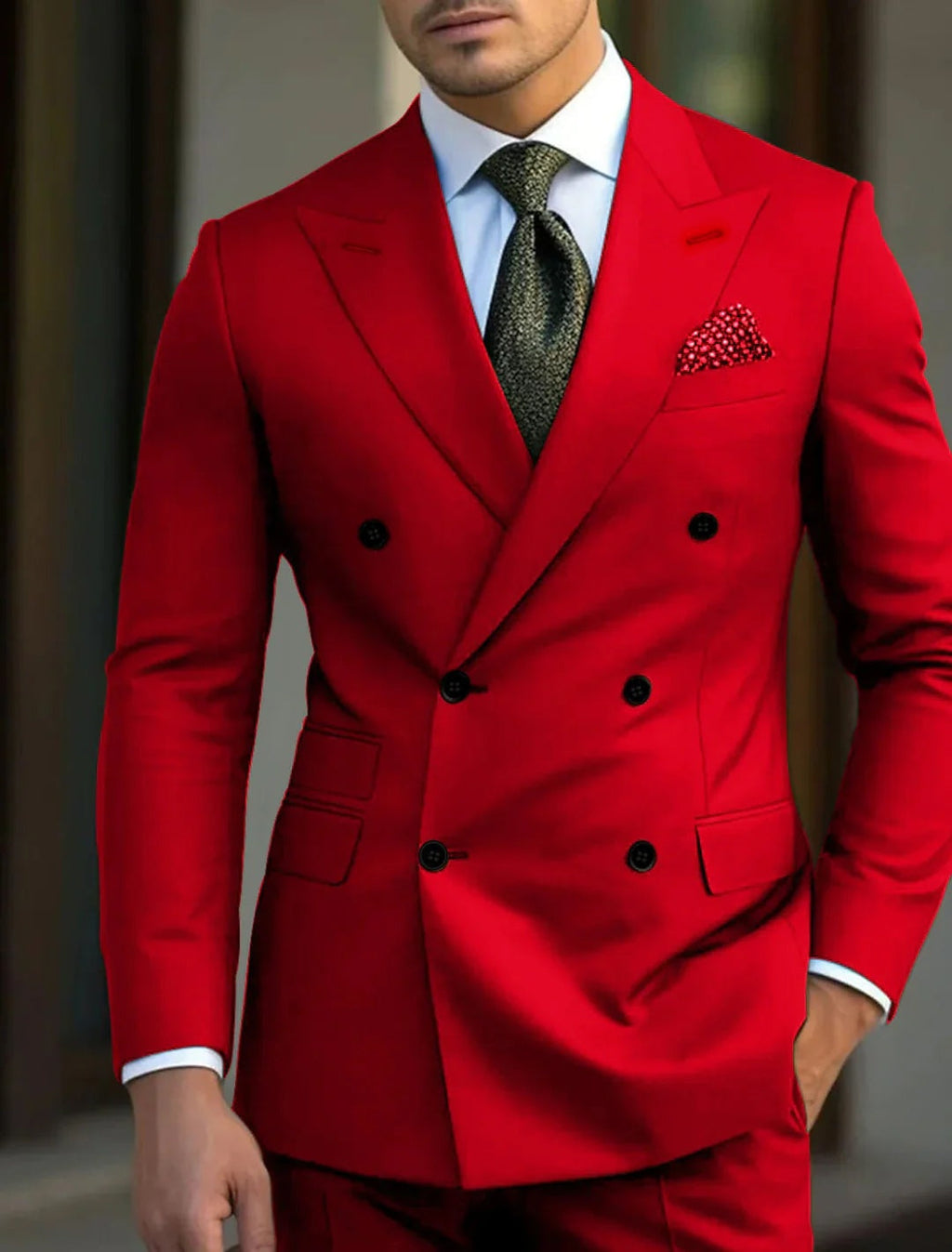 Traje de Novio Cruzado Hombre Solapa de Pico Acabado Premium | Gonzalez
