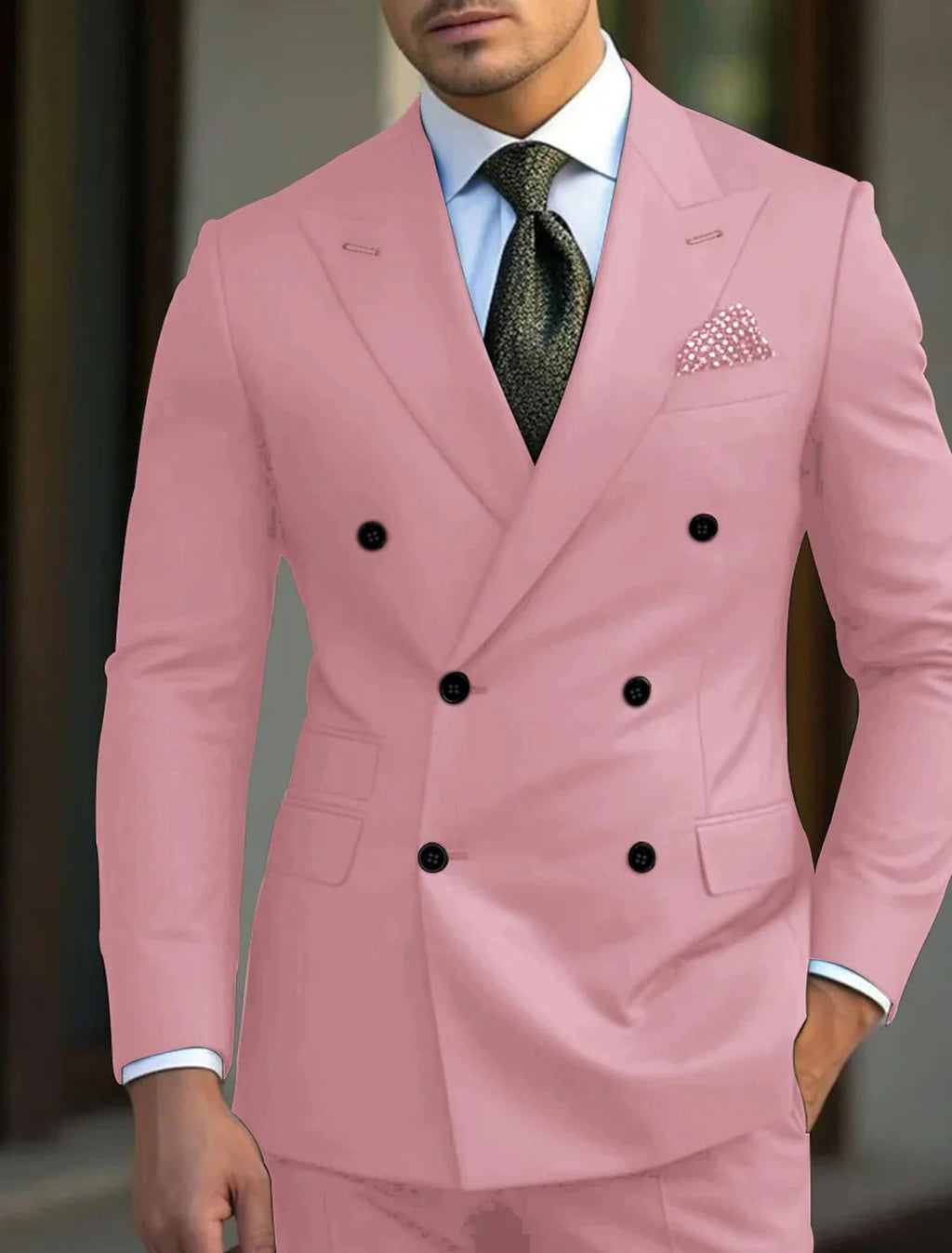 Traje de Novio Cruzado Hombre Solapa de Pico Acabado Premium | Gonzalez