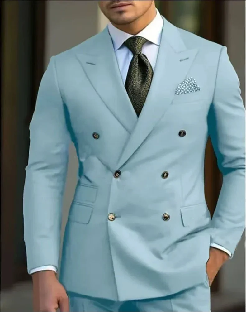 Traje de Novio Cruzado Hombre Solapa de Pico Acabado Premium | Gonzalez