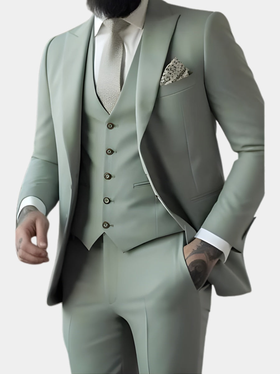 Costume de marié trois pièces homme coupe slim avec gilet | Gonzalez