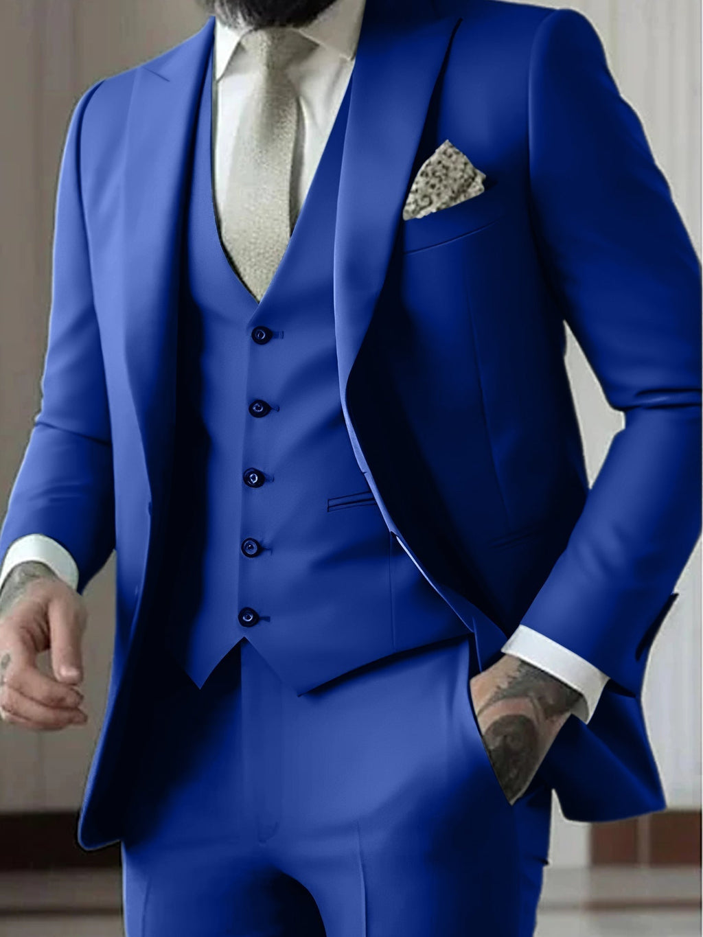 Traje de Novio de Tres Piezas Hombre Slim Fit Chaleco | Gonzalez