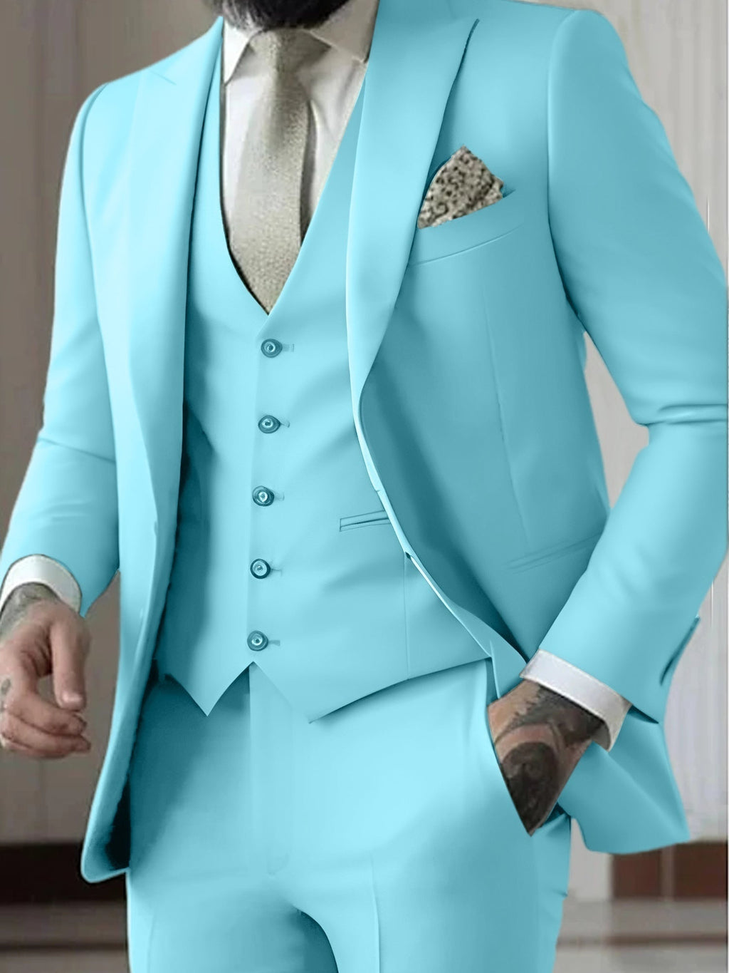 Traje de Novio de Tres Piezas Hombre Slim Fit Chaleco | Gonzalez