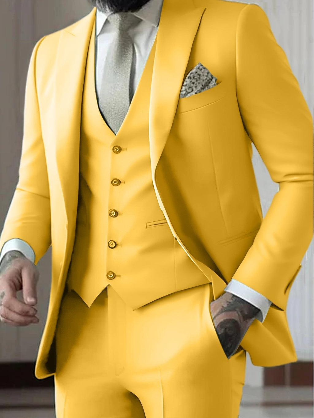 Traje de Novio de Tres Piezas Hombre Slim Fit Chaleco | Gonzalez