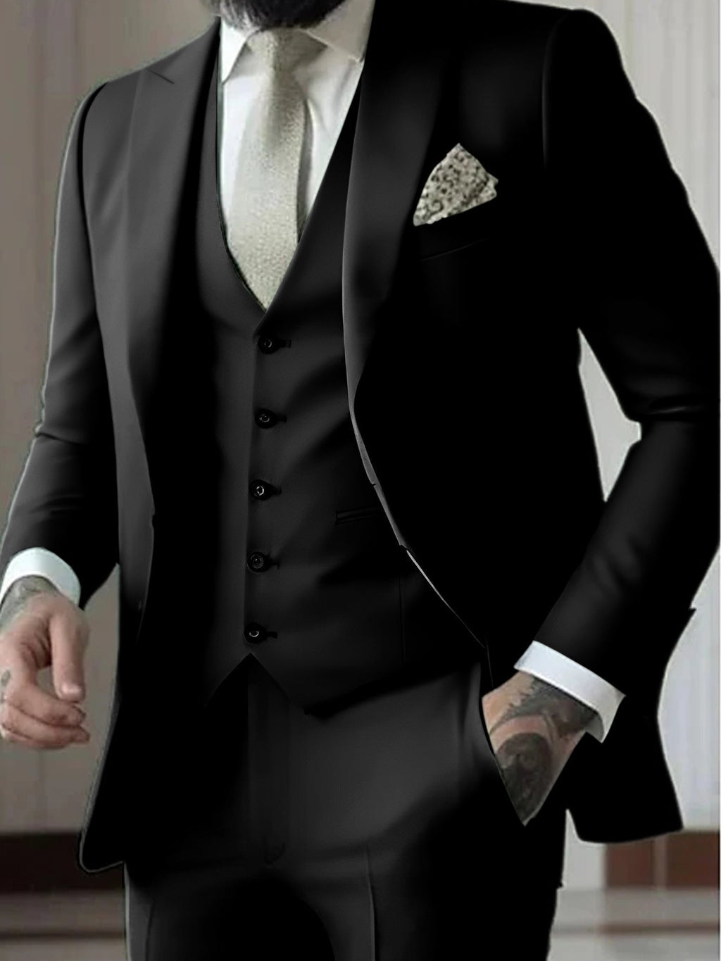 Traje de Novio de Tres Piezas Hombre Slim Fit Chaleco | Gonzalez