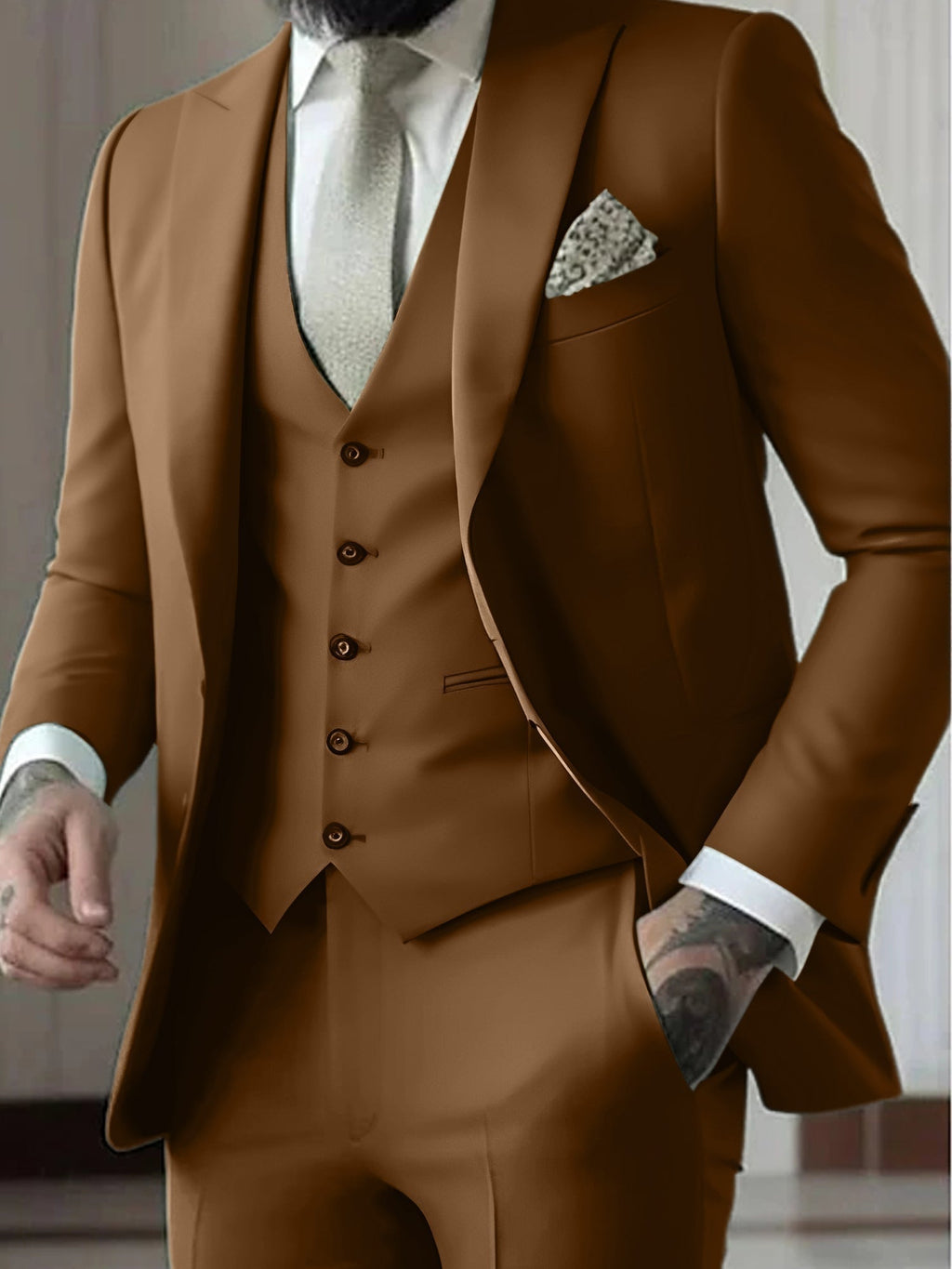 Traje de Novio de Tres Piezas Hombre Slim Fit Chaleco | Gonzalez