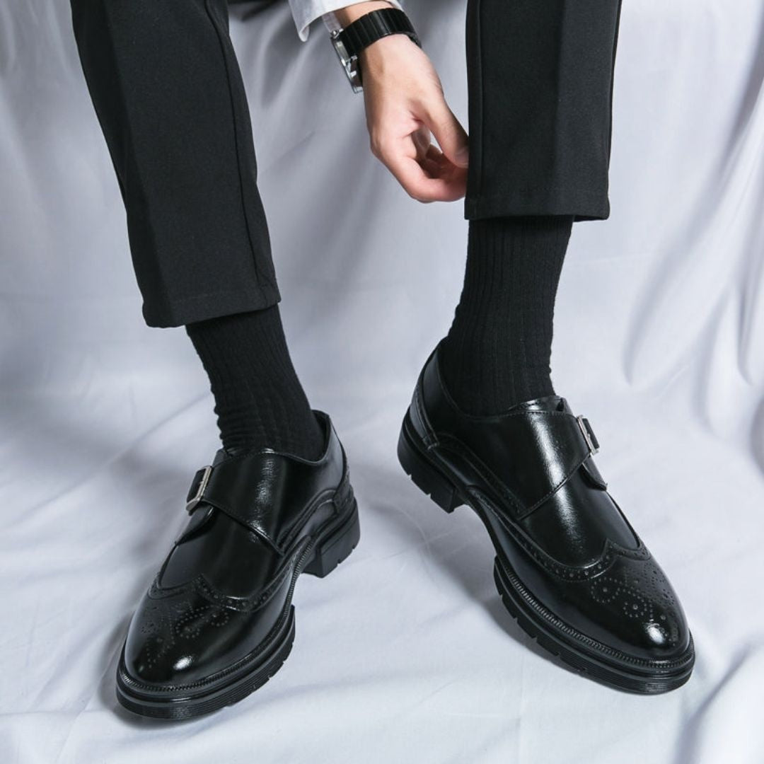 Zapatos de Vestir Italiano de Piel con Hebilla para Hombre | Gonzalo