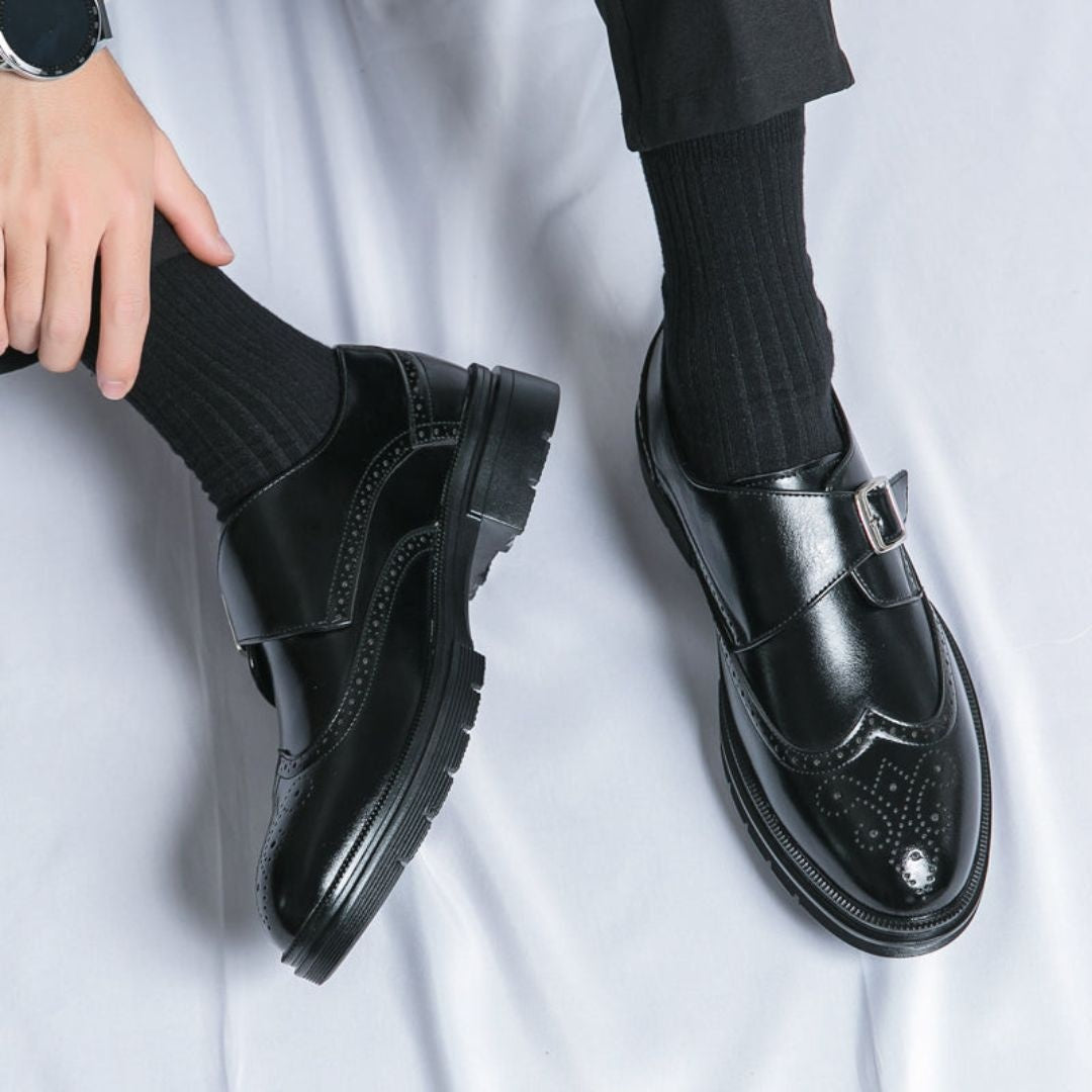 Zapatos de Vestir Italiano de Piel con Hebilla para Hombre | Gonzalo