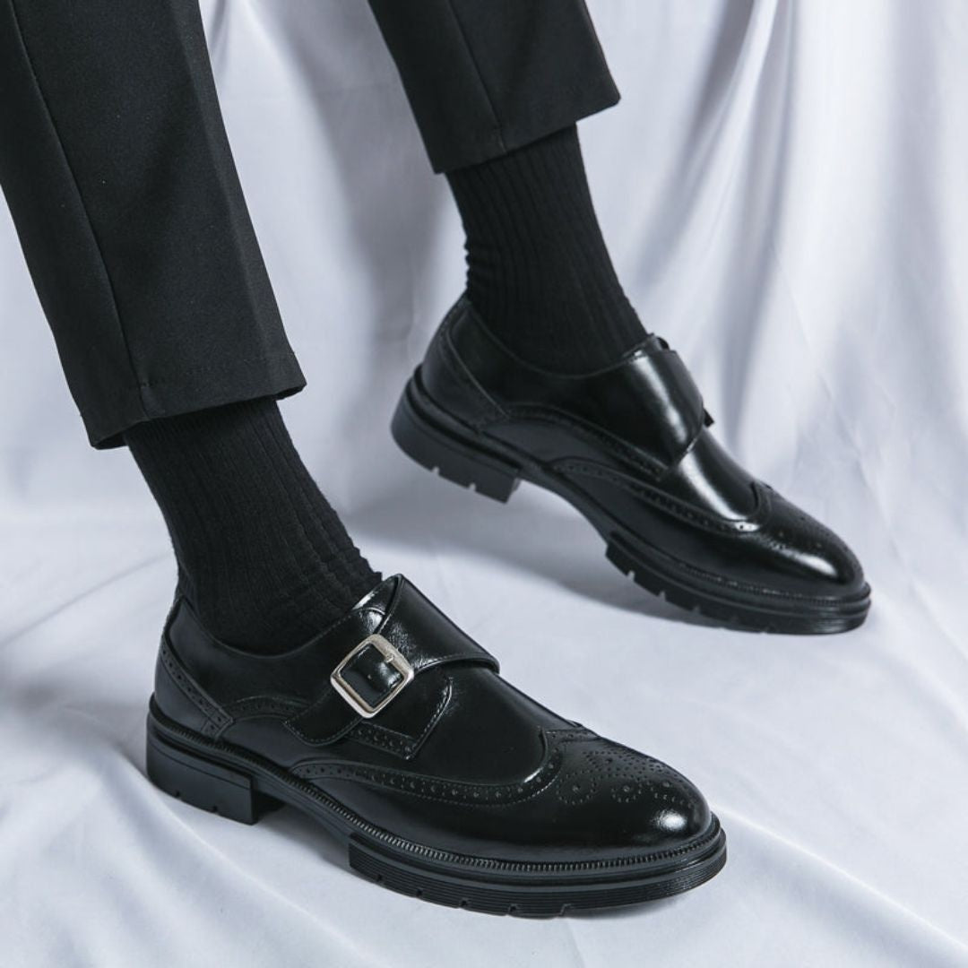 Zapatos de Vestir Italiano de Piel con Hebilla para Hombre | Gonzalo