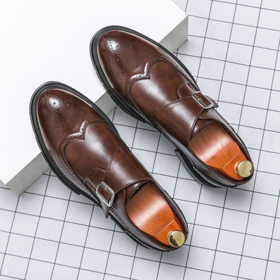 Chaussures habillées italiennes en cuir avec boucle pour homme | Gonzalo