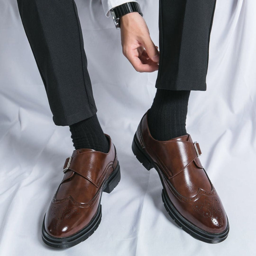 Zapatos de Vestir Italiano de Piel con Hebilla para Hombre | Gonzalo