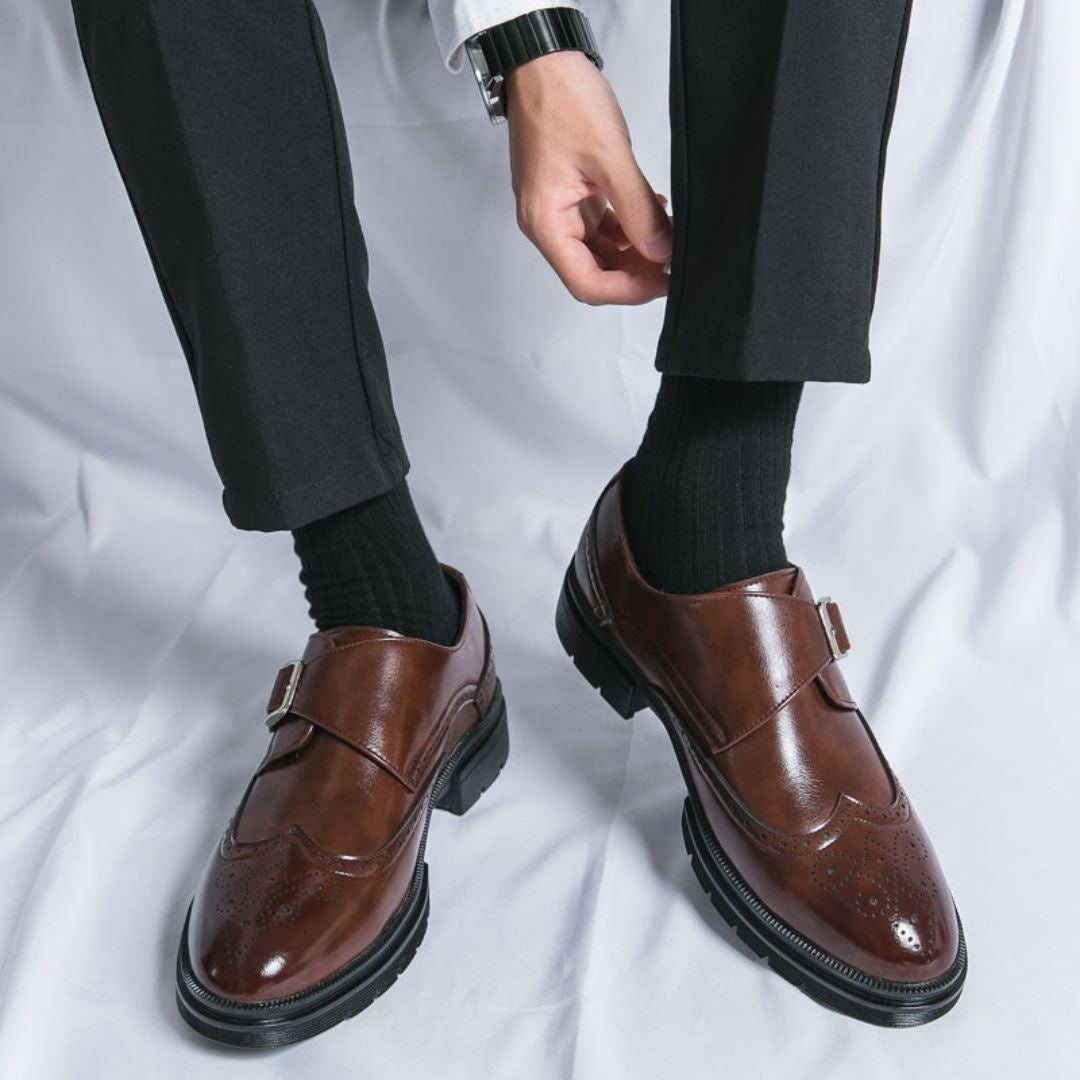 Zapatos de Vestir Italiano de Piel con Hebilla para Hombre | Gonzalo