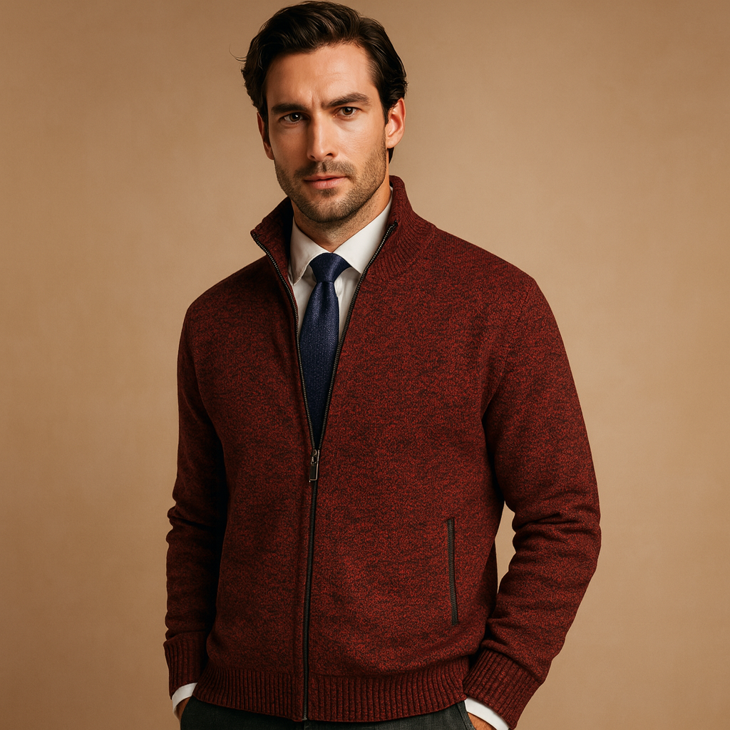 Cardigan Zippé Maille Classique Homme | Valmonti