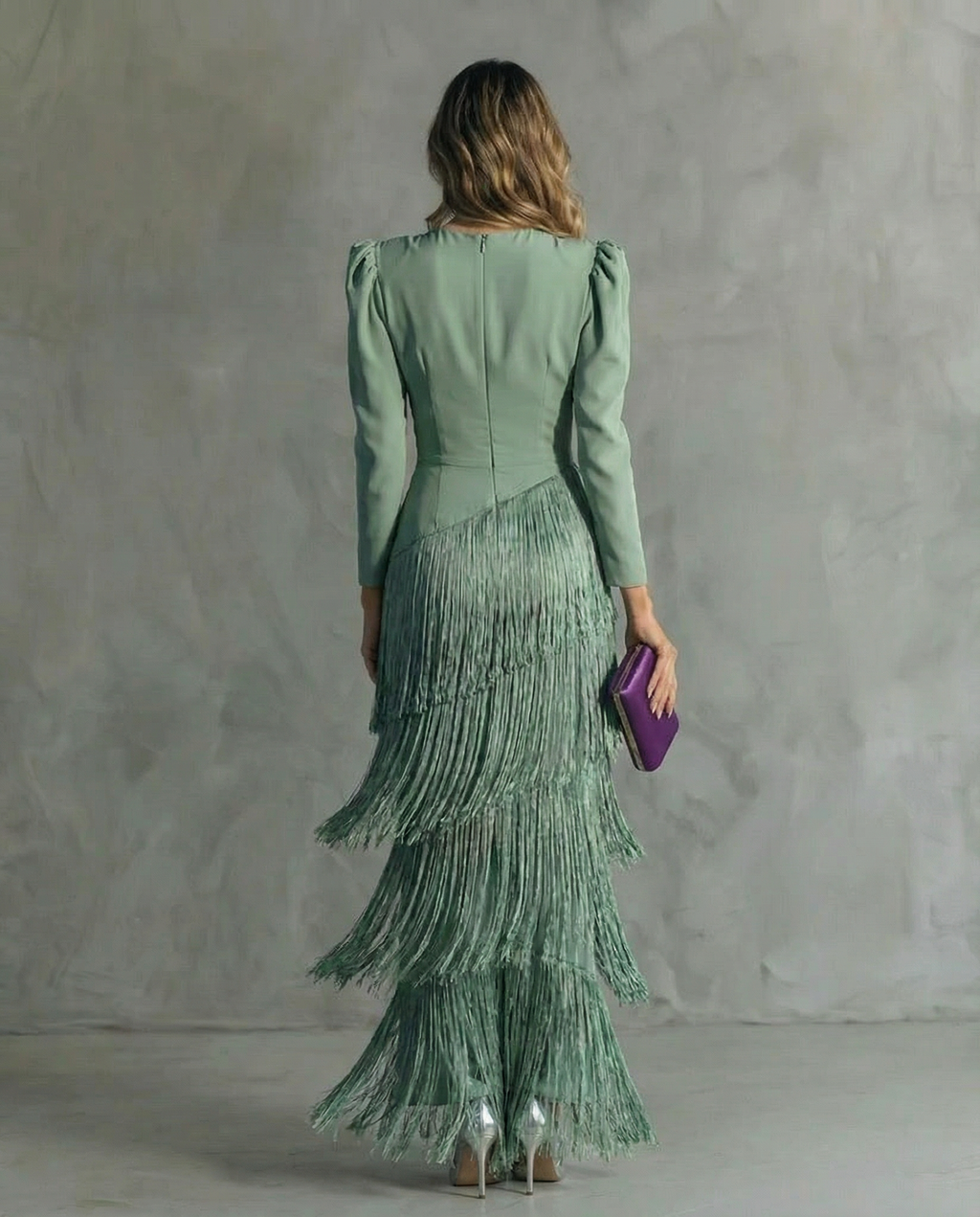 Robe Élégante à Manches Frangées pour Femme Automne | Marta