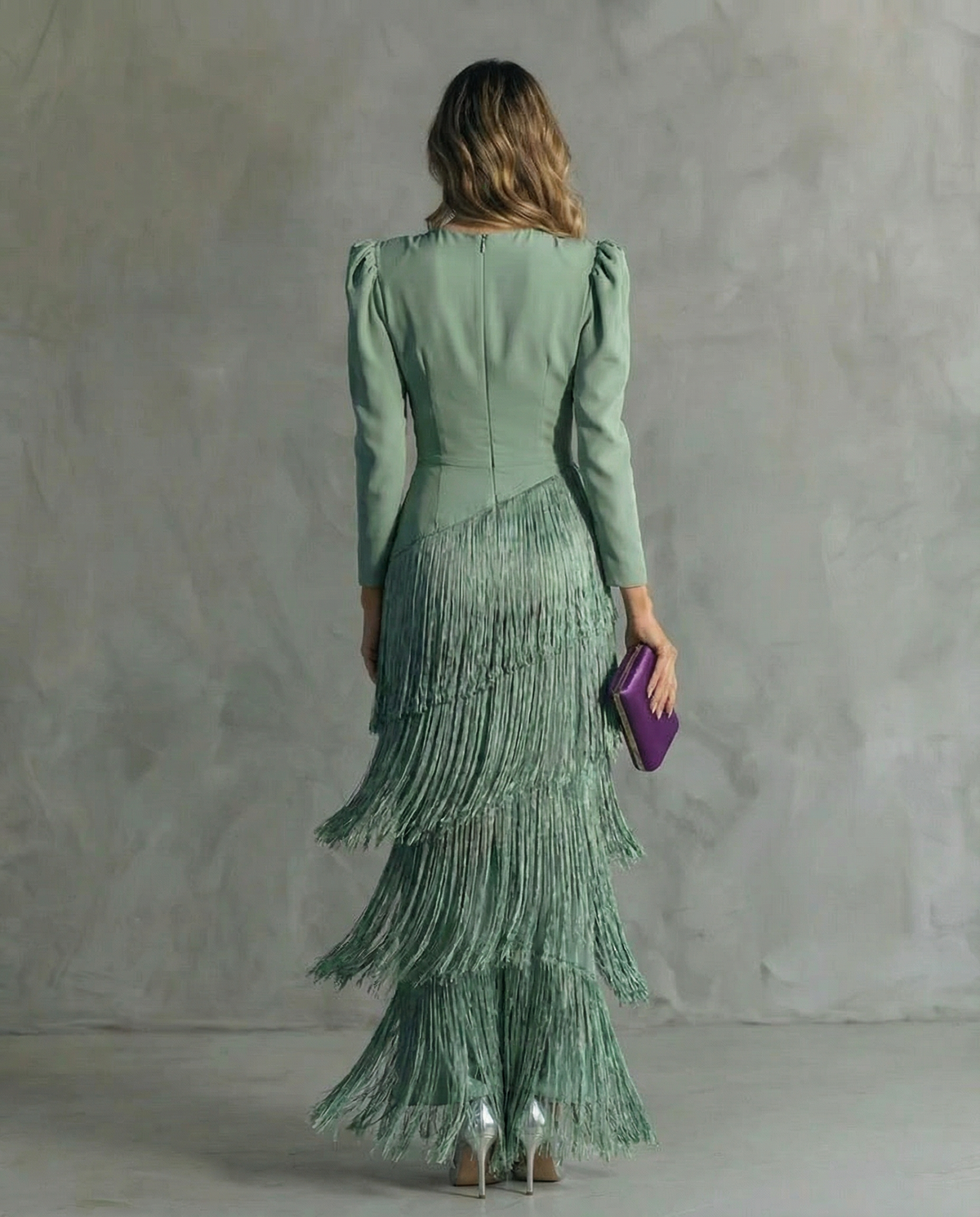 Robe Élégante à Manches Frangées pour Femme Automne | Marta