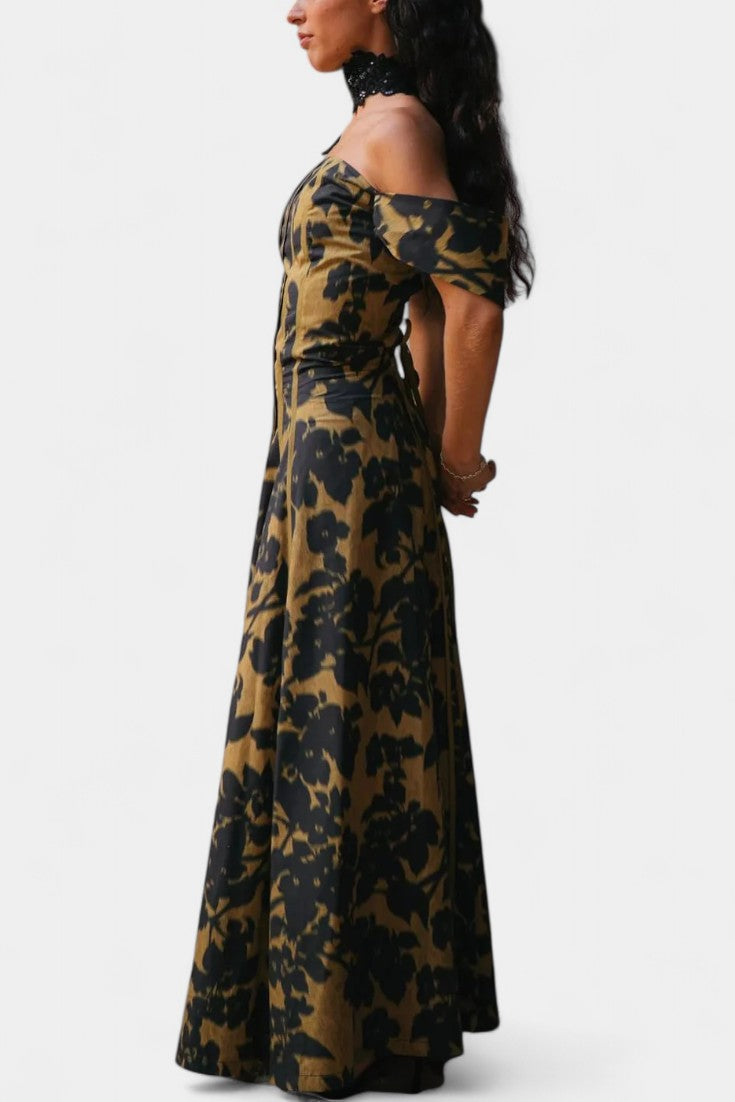 Vestido Maxi Sin Mangas Estampado Vintage Mujer | Vinnie