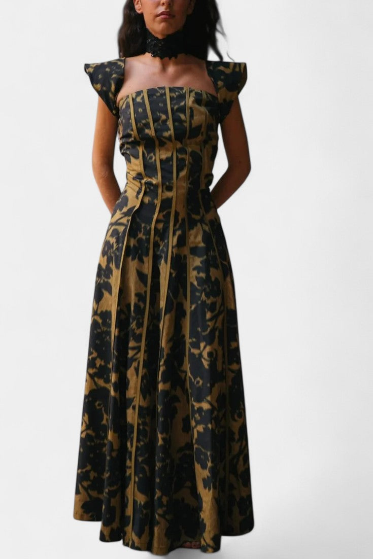 Vestido Maxi Sin Mangas Estampado Vintage Mujer | Vinnie