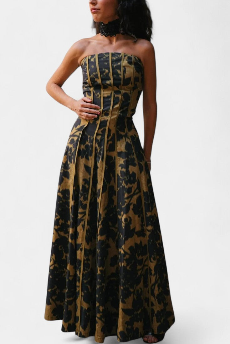 Vestido Maxi Sin Mangas Estampado Vintage Mujer | Vinnie